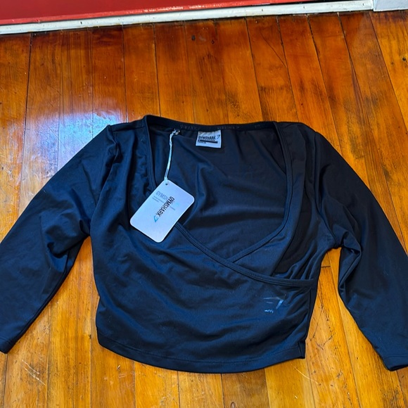 Gymshark Tops - Gymshark NWT Black Ballet Crop Top